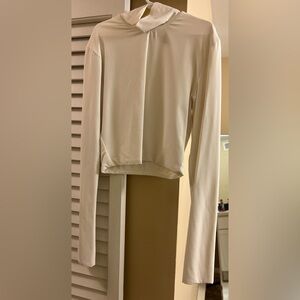 White Turtle Neck Crop Top